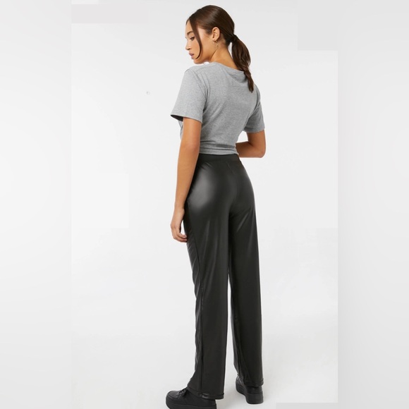 faux leather flare pants - Picture 2 of 4